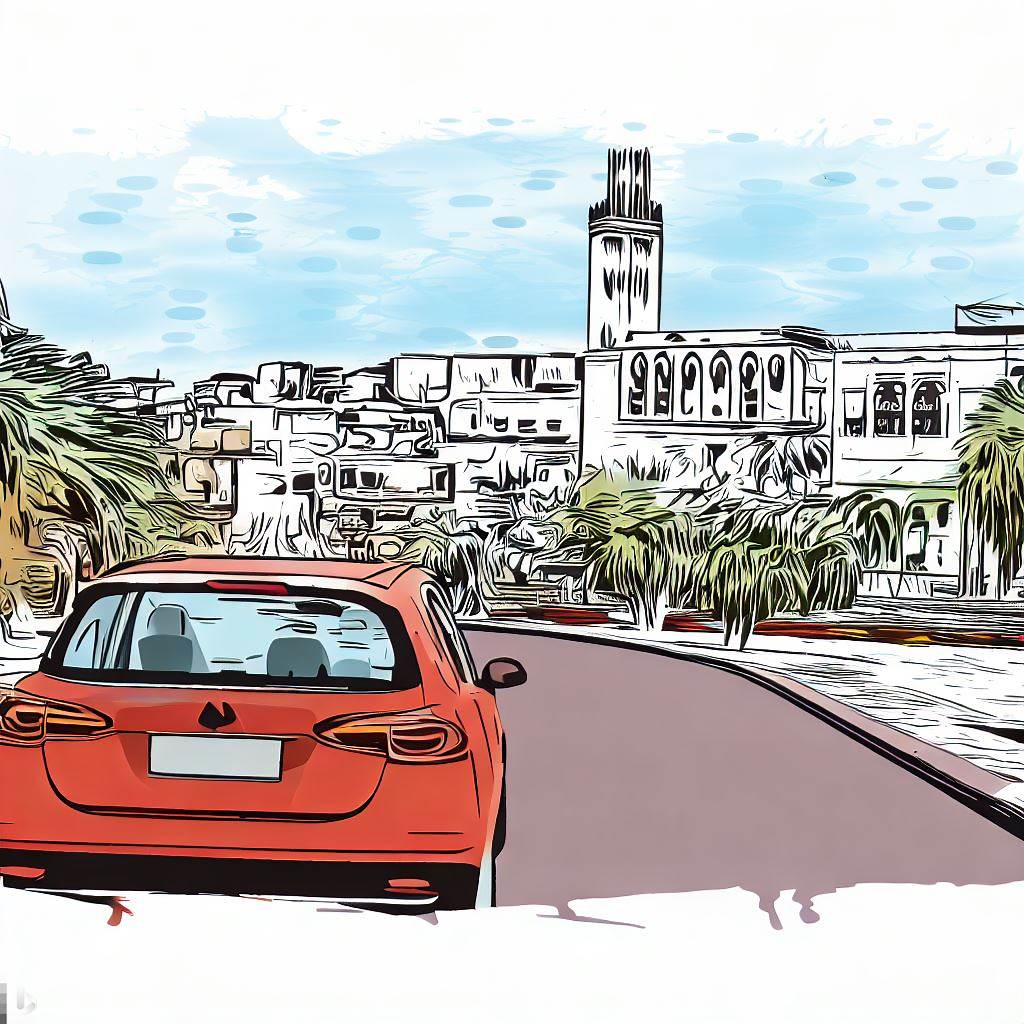 Driving in Agadir cartoon 